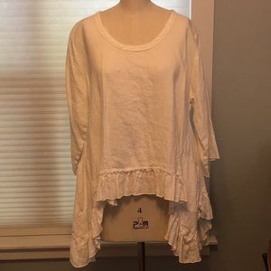 Linen ruffle top